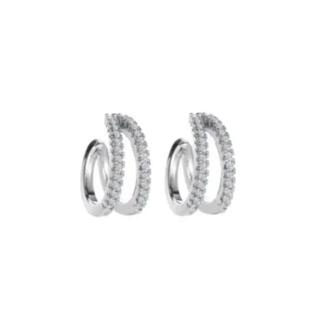 Design Stainless Steel Cubic Zirconia Hoop Earrings For Women Gold Color Pendant Cartilage Piercing Earring Unusual Jewelry