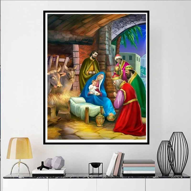 Disney Diamond Painting, Nativity Theme Religious Painting Mosaic Craft Hobby DIY Gift Home Decoration Embroidery