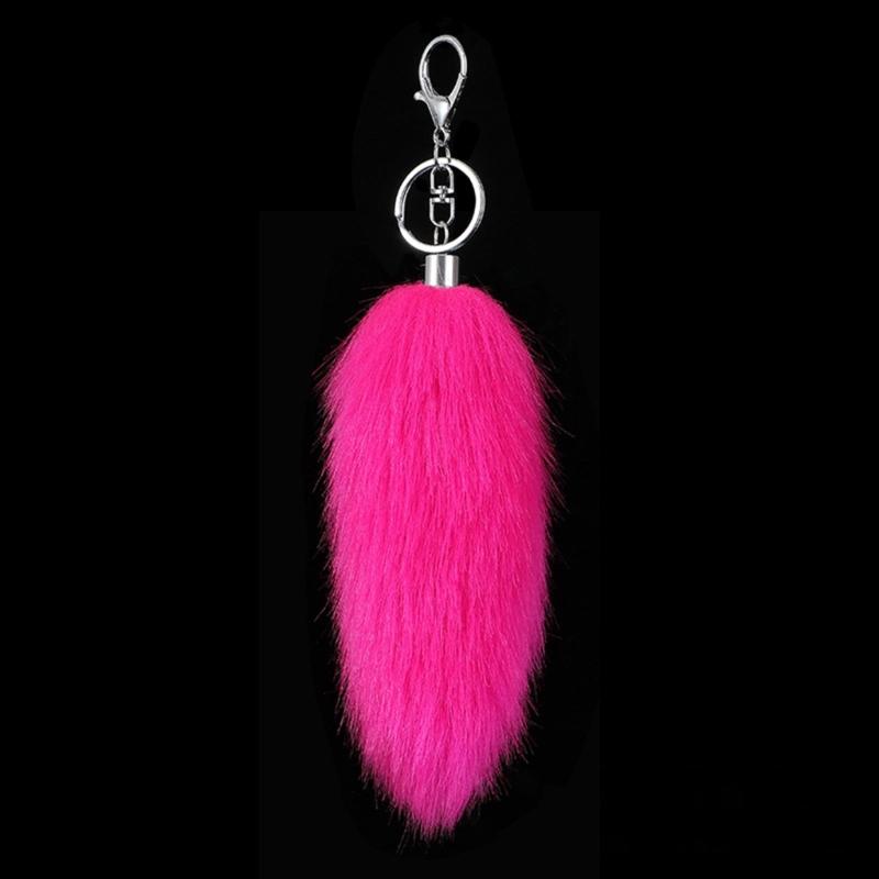 Stylish Artificial Animal Tail Keychain Soft Plush Key Ring Versatile Bag Decoration Youth Fashion Accessory for Purse