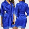 Silk Plain Womens Satin Robes Bridal Wedding Bridesmaid Bride Gown Robe Bath