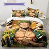 One Piece Zoro Theme Collection Bedding Set, 1 Duvet Cover & 2 Pillowcases, Cozy Bedroom, Great Gift for Fans