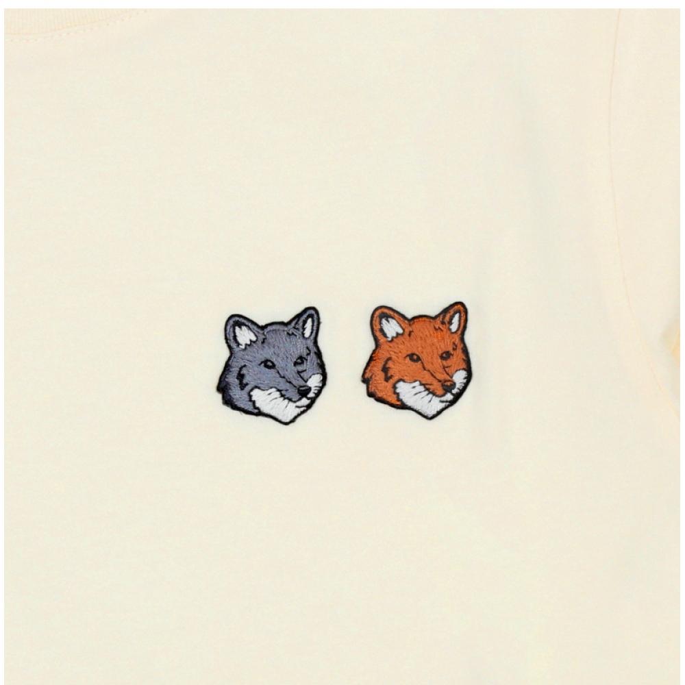 Maison KiTsune Women Double Fox Head PaTch T shirT P702