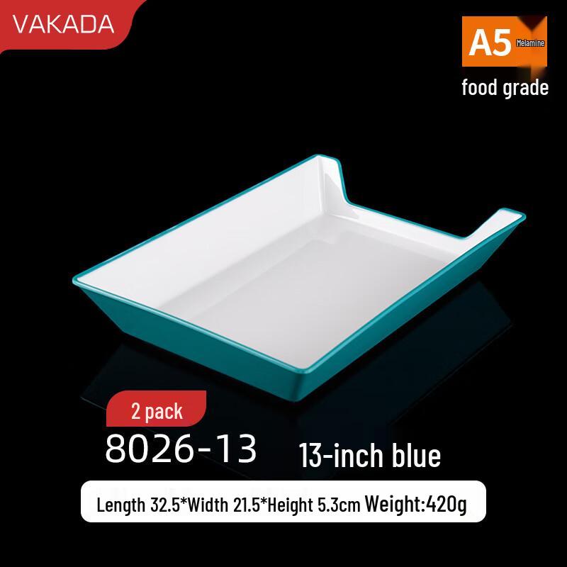 VAKADA 13-inch Melamine Round Serving Tray - 2 Pack
