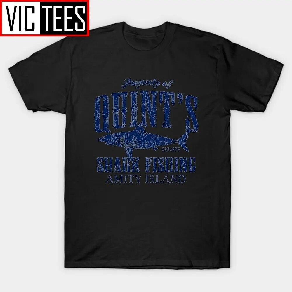 Стильные футболки унисекс винтажная футболка с принтом Акула-Рыбак Амити-Айленд Рыба унисекс с круглым вырезом L 1980₽