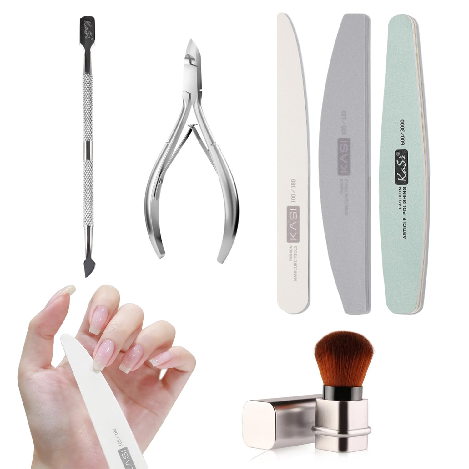 TNTOKU Кутикула Ногтя Кутикула Ногтя Губка Пыль Гель-Лак Подготовка Ногтей Набор для Самостоятельного Маникюра Уход, Уход, Кусачки, Пушер, Пилка, Баф, Полировщик, Кисть,