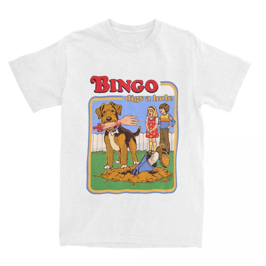 Men Women Vintage Horror Dark Art Bingo Digs A Hole T-Shirts Apparel Awesome 100% Cotton 80s Humor T Shirt