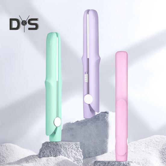 Mini ferro arricciacapelli a doppio scopo 2 in 1, ferro arricciacapelli, piastra per capelli, riscaldamento rapido, portatile, da viaggio, per donne, capelli corti e lunghi.