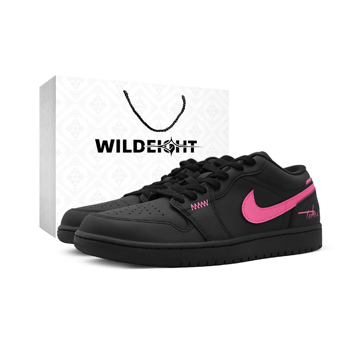 

Jordan Air Jordan 1 Wild Bone Cushioning, Wear Resistant Low top Vintage Basketball Shoes Men s Black Purple Pink 553558-093(Team582-SBOX) 45