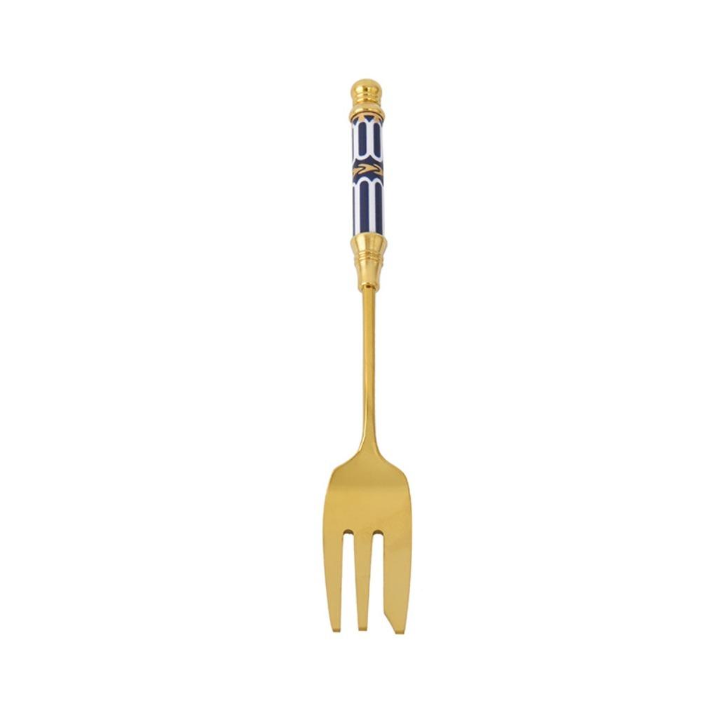 Ceramic Handle English Afternoon Tea Spoon Fork Stainless Steel Fruit Forks Cake Spoon Fork  Cafe