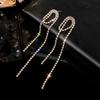 Diamond Bow Fringed Earrings, Temperament Earrings, Fashion Earrings For Women