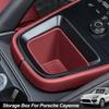 Car Silicone Center Console Organizer Box Cup Holder Wireless Charging Pad Cup Insert Accessories For Porsche Cayenne 2024 2025