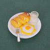 1/12 Dollhouse Simulation Breakfast Mini Steamed Buns Egg Bread Milk Model Dollhouse Kitchen Scene Decoration Pretend Play Toys
