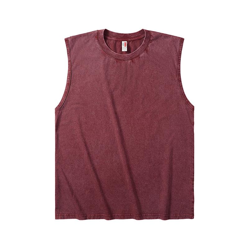 American Vintage Washed Distressed Cotton Men s Tank Top with Drop Shoulder XL (Loose Fit)