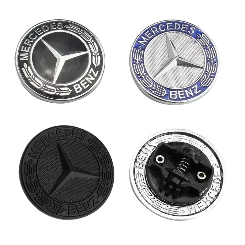 Benz amg 3D ABS 57mm Fronthauben-Emblem für Mercedes Benz Autozubehör Kompatibel mit Modellen W124 W140 W163 W202 W203 W20
