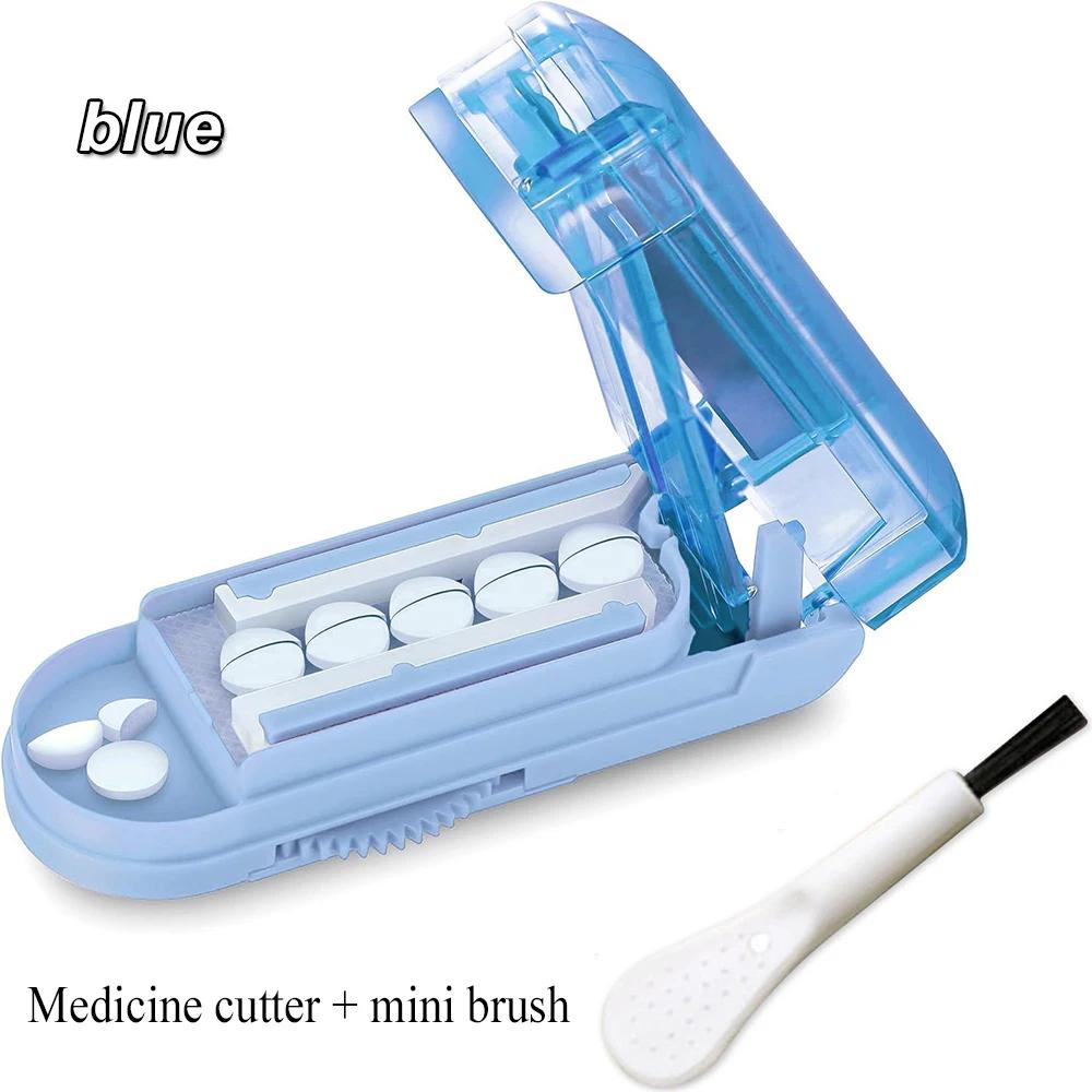 

1PCS Medicine Cutter Precise Medicine Cutting Scissors Medicine Splitter Tablet Splitting Home Travel Portable Medicine Box синій