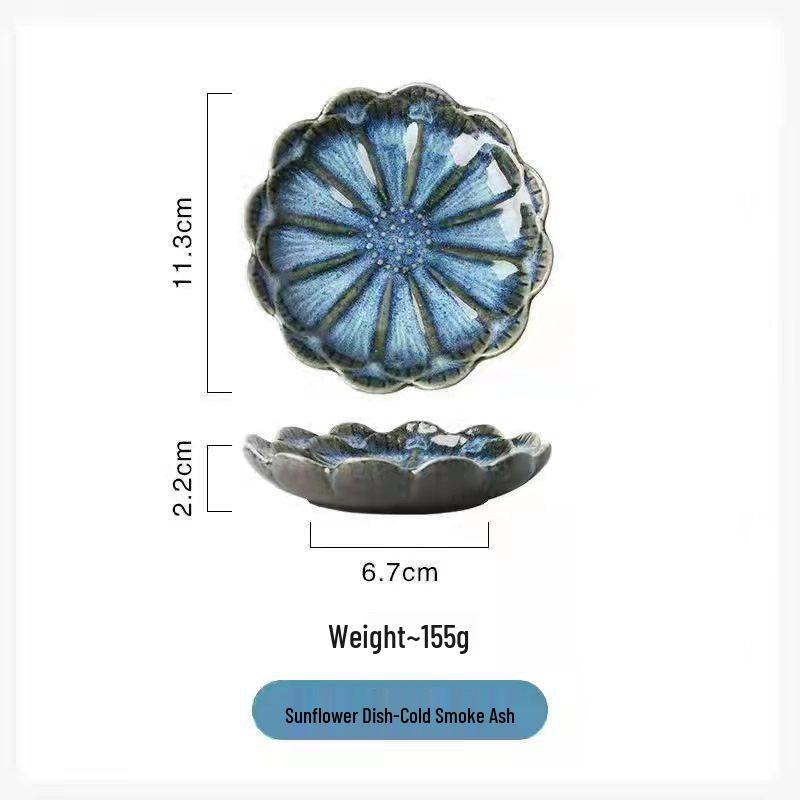 

Японская керамическая тарелка в форме листа лотоса - Идеально подходит для закусок, приправ, холодных блюд, суши и соусов.