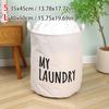 Foldable Dirty Clothes Basket Bundle Mouth Cotton Linen Cylindrical Type High Capacity Clothing Storage Moving Bag Waterproof