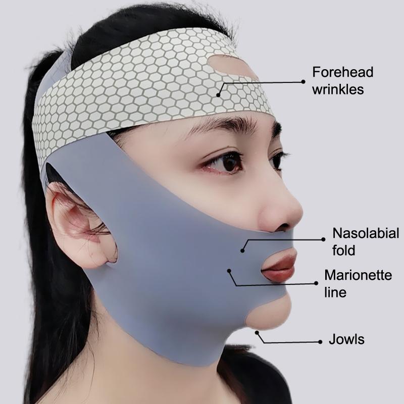 מתיחת פנים עם שינה פנים V Shaper תחבושת הרזיה תחבושת צורת הרפיה הרמת סנטר כפול עיסוי להקה לדילול פנים