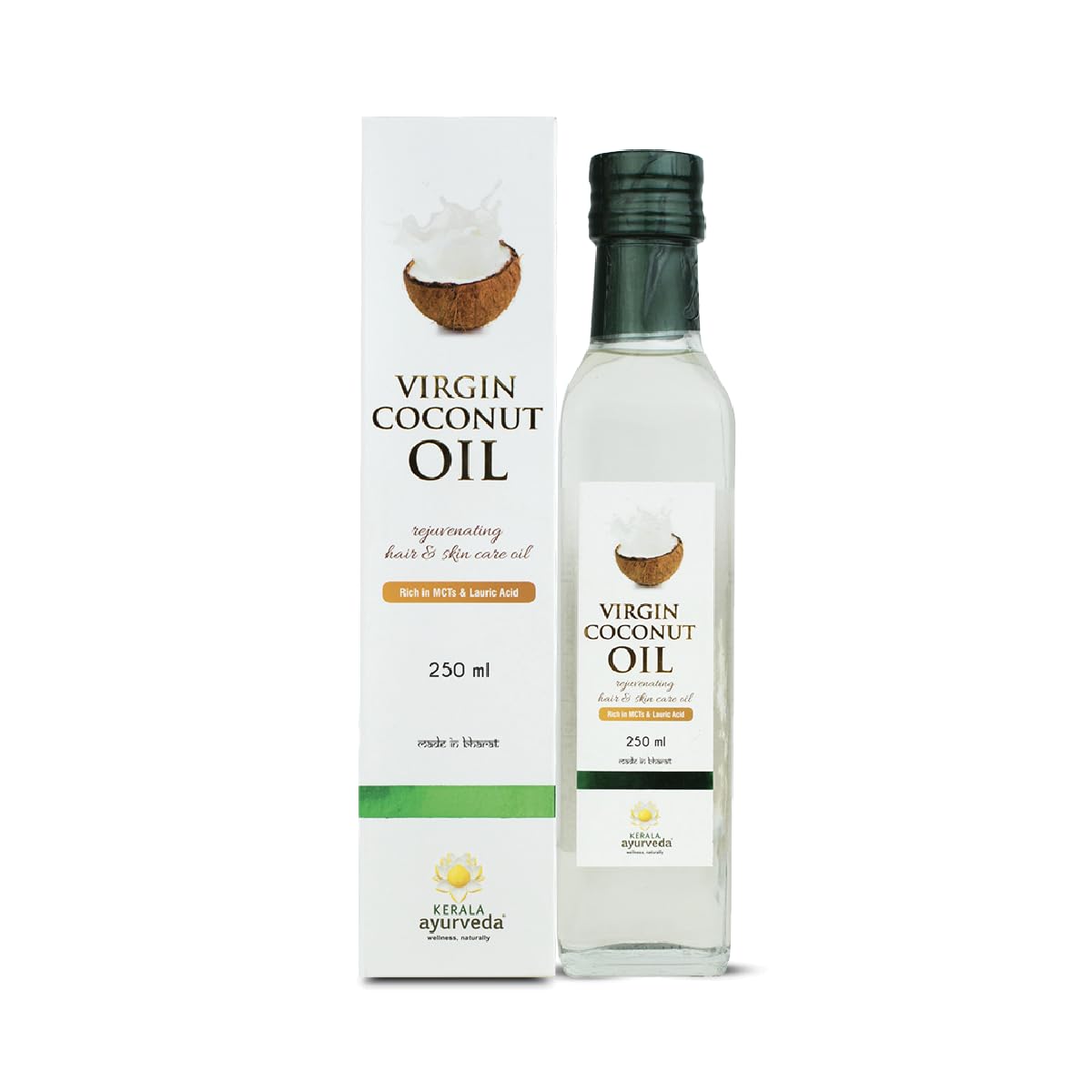 Kerala Ayurveda Virgin Coconut Oil 250ml Pack of 1 | Cold Pressed Hair & Skin Moisturizer Edible Grade