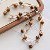Maillard Natural Boutique Tiger's Eye Stone Imitation Tahitian Pearl Various Wearing Methods Sweater Chain Collarbone Chain Necklace