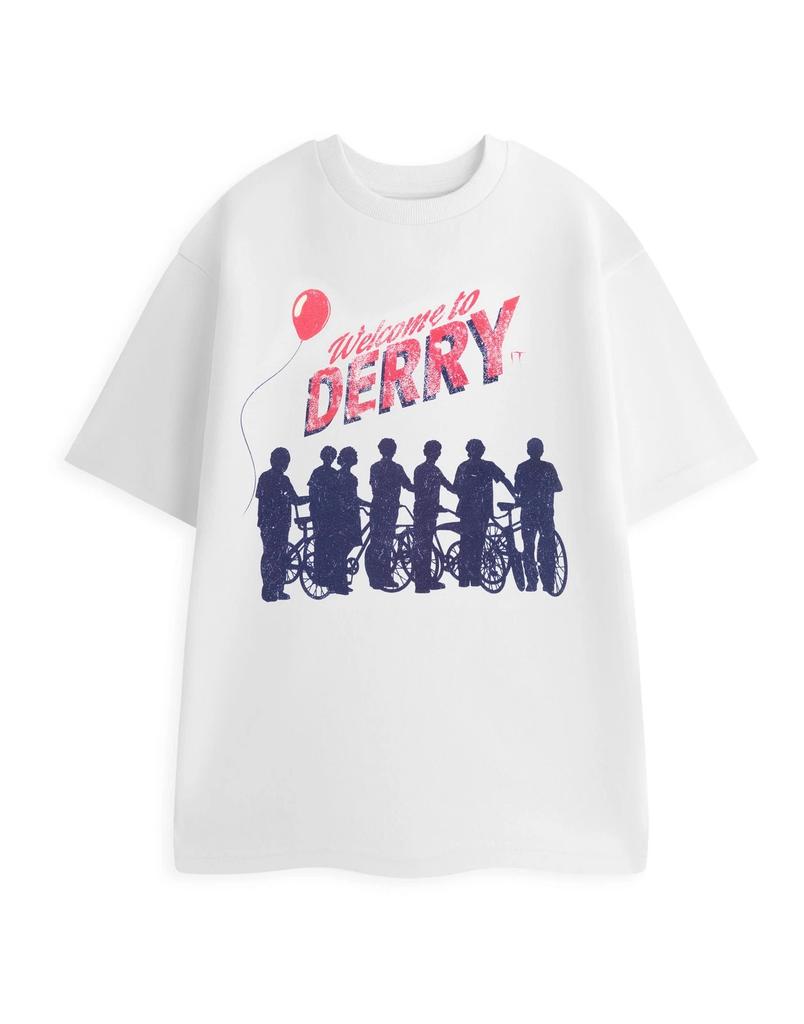 Welcome To Derry White IT TV Show Short Sleeved 100% Cotton T-shirt Mens Tees Top Unisex