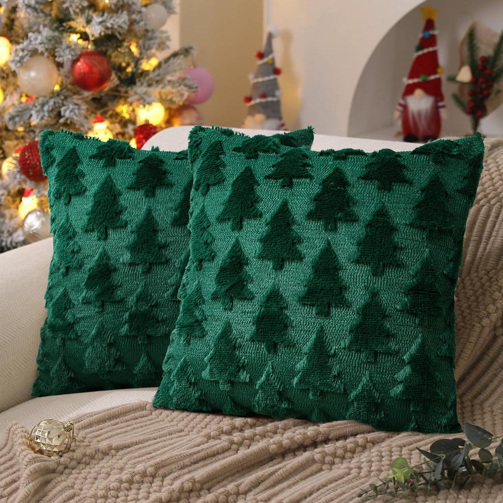 Christmas Lights Embroidered Pillow Case American Retro Living Room Sofa Pillow Cushion Christmas Atmosphere Home Decoration