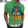 Trendy Chain Print Short Sleeve Polo Shirt, Stylish Men's Casual Top