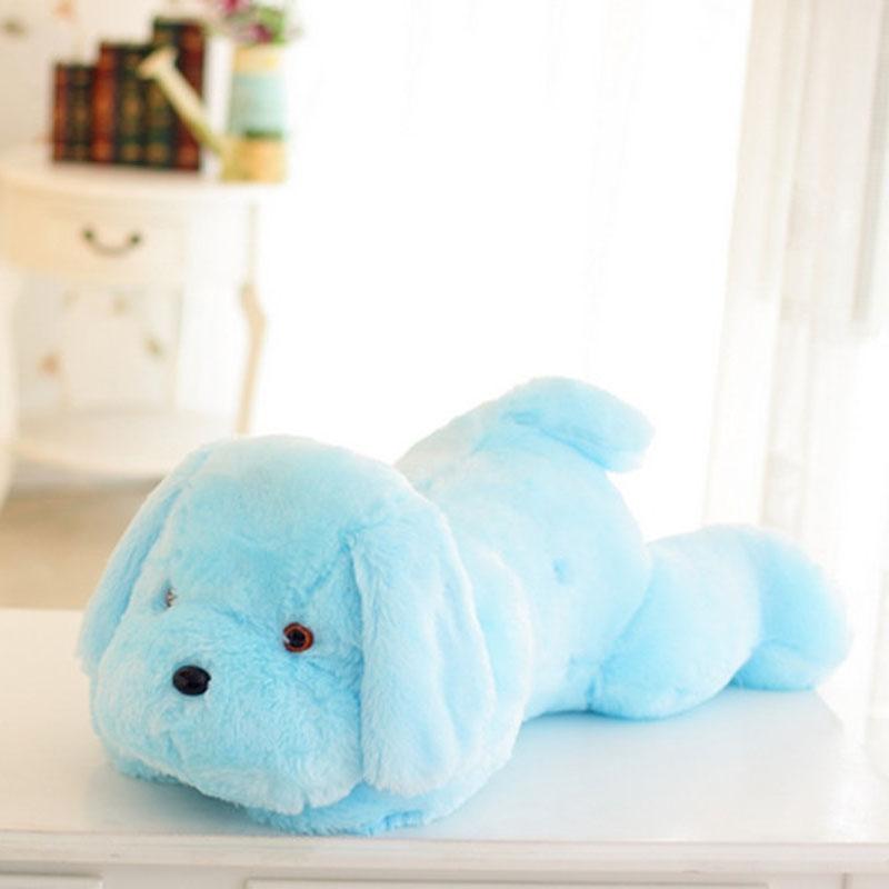 Kawaii Yaratıcı Gece Lambası LED Sevimli Köpek Peluş Oyuncak ve Peluş Oyuncaklar Bebek Çocuklar Çocuk Arkadaş İçin En İyi Doğum Günü Noel Hediyesi