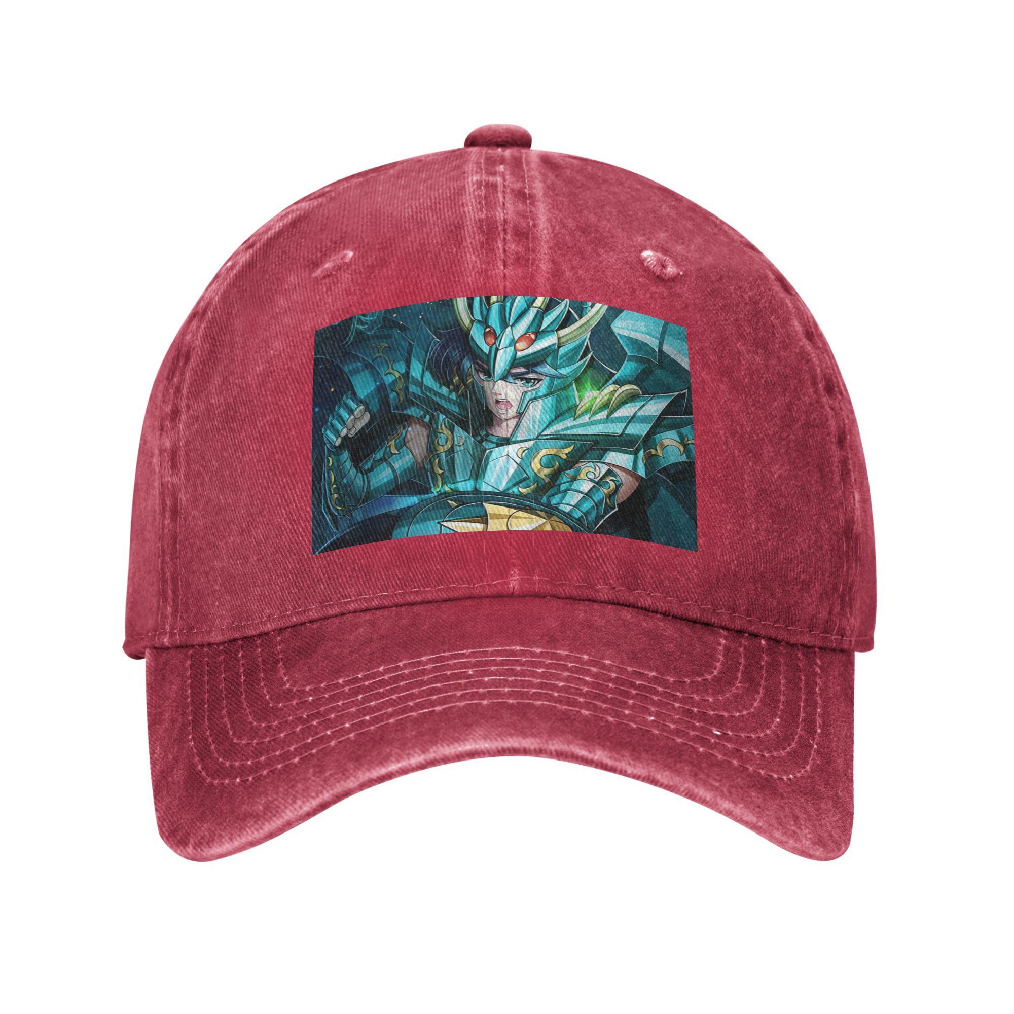 

Anime Knights Of The Zodiac Dragon Shiryu Baseball Caps Snapback Washed Denim Hats Casquette Sports Baseball Cowboy Hat One Size