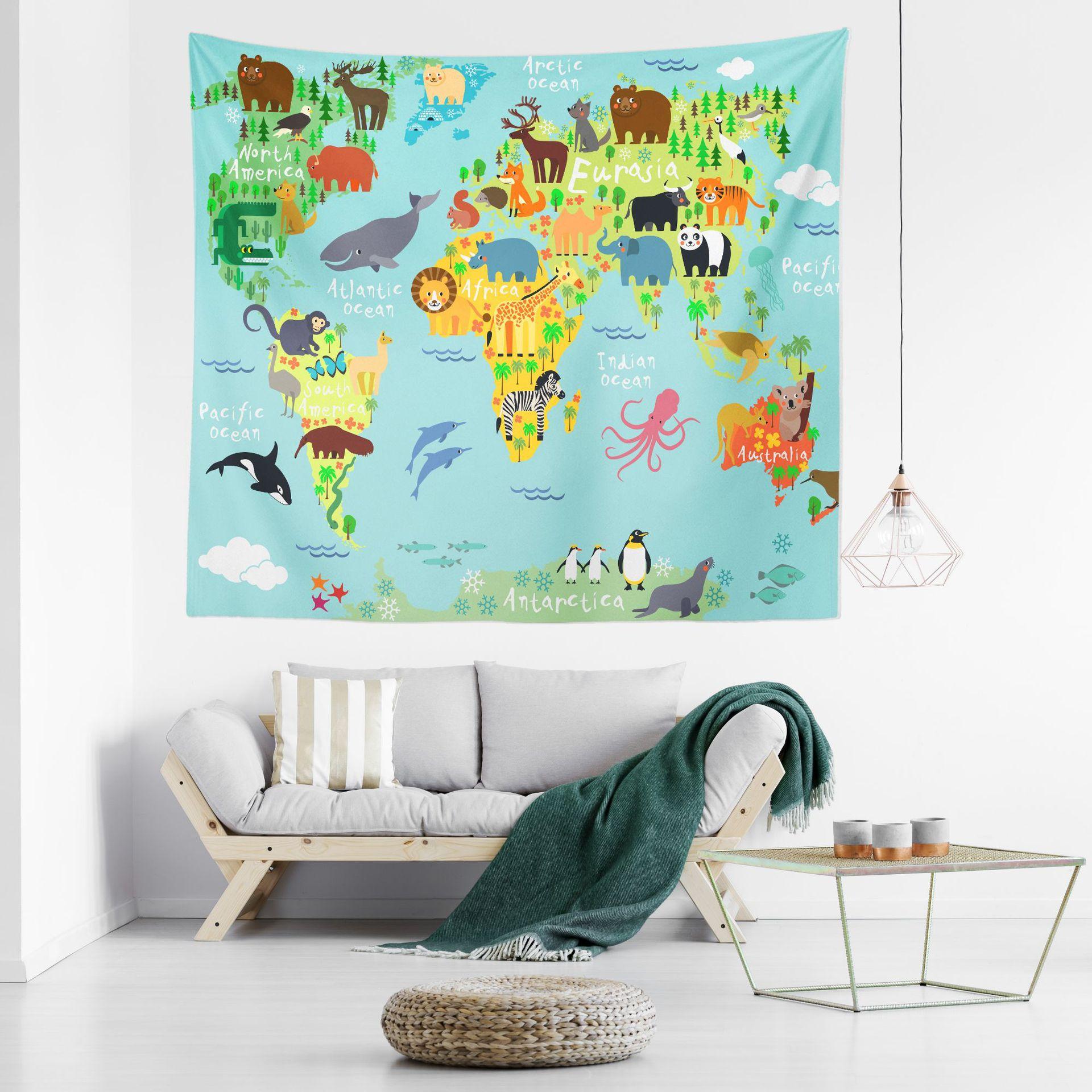 

Новая цветовая карта Животные Морская жизнь Принтованные гобелены Домашний декор Гобелены 95x73cm