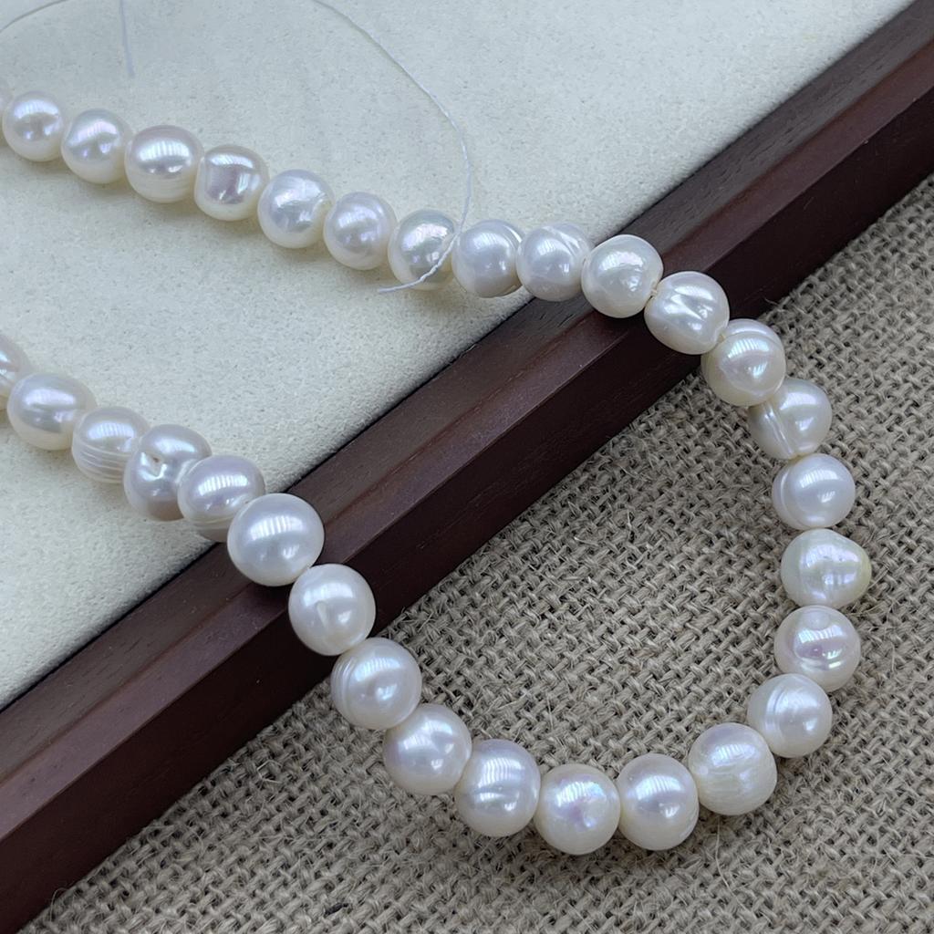 Nearround Vit Pärla 10-11mm För Smyckestillverkning DIY Halsband Armband Örhängen Tillbehör