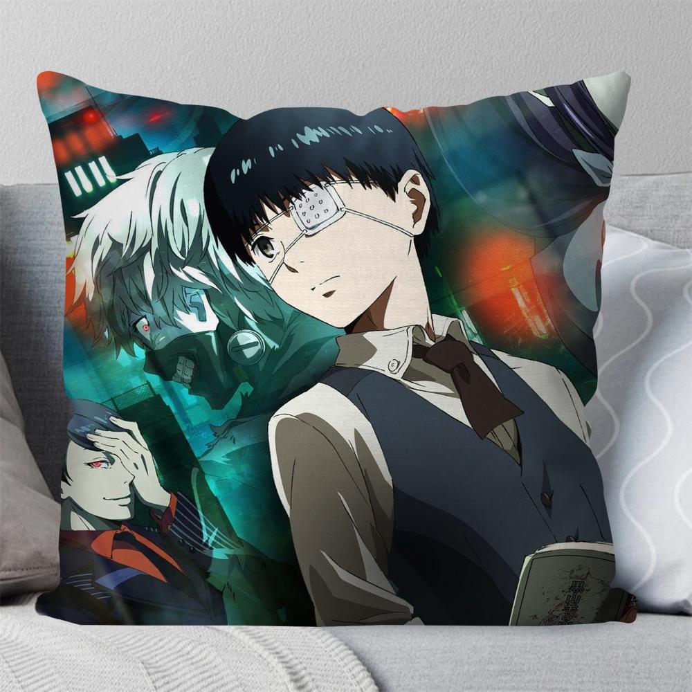 Bilibili Tokyo Ghoul Anime Pillow Case Square Pillow Bedroom Sofa Leisure Comfort Cushion Car Living Room Home Decoration 40X40