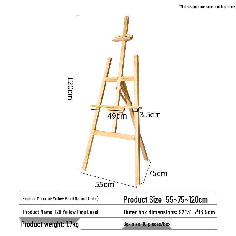 Art Student Drawing & Sketching Set: Solid Wood Folding Easel with Child's Board