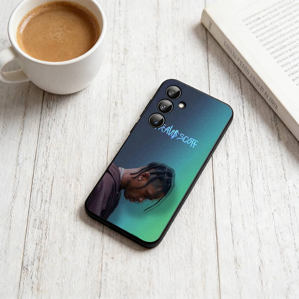 

T-Travis S-Scott Phone Case Black Silicone Soft For Samsung Galaxy A73,A72,A71,A70,A53,A52,A51 Samsung a40