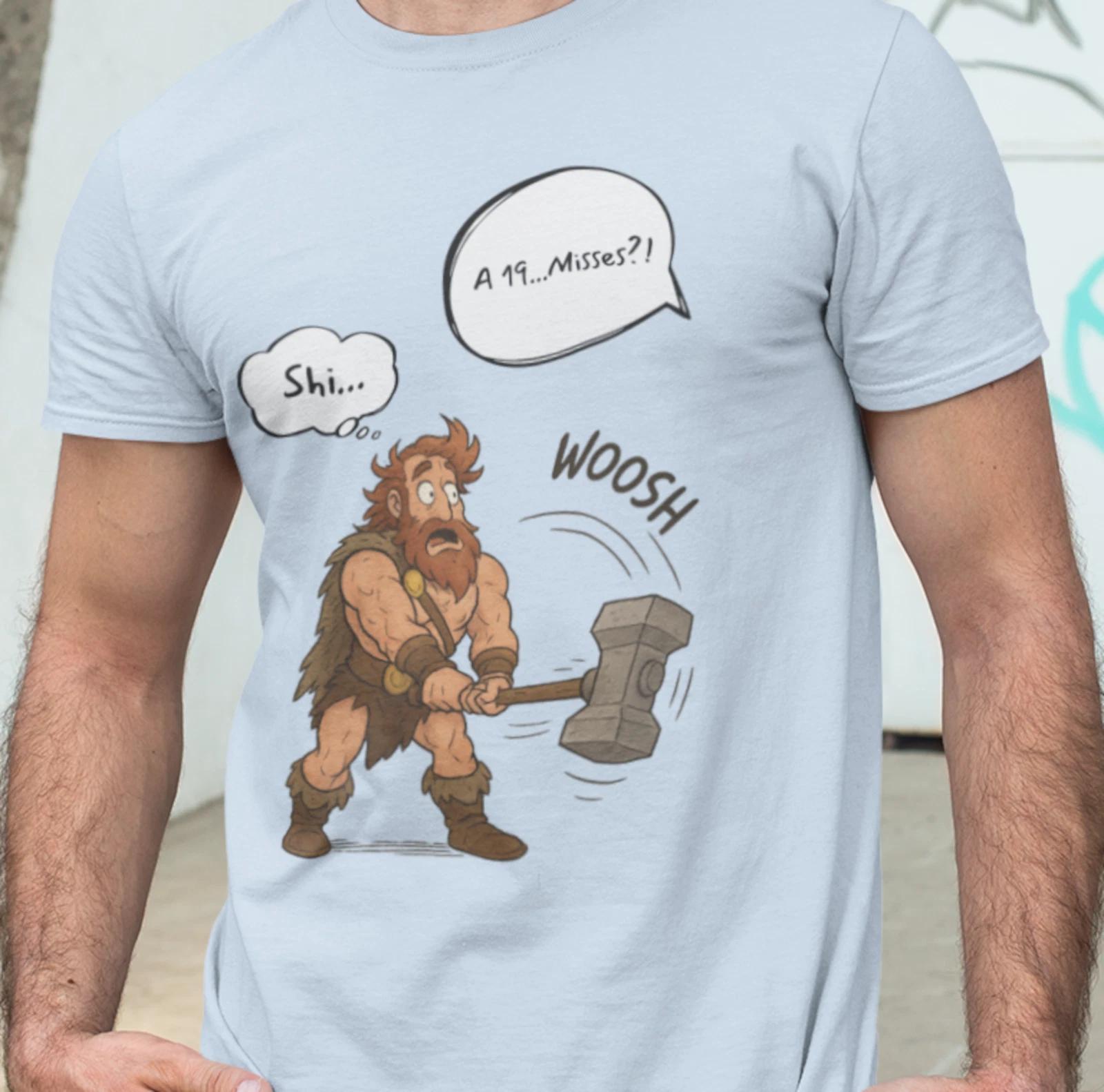 Funny DnD Barbarian Soft Cotton T-Shirt RPG Gamer Tee Tabletop Humor Shirt 2XL