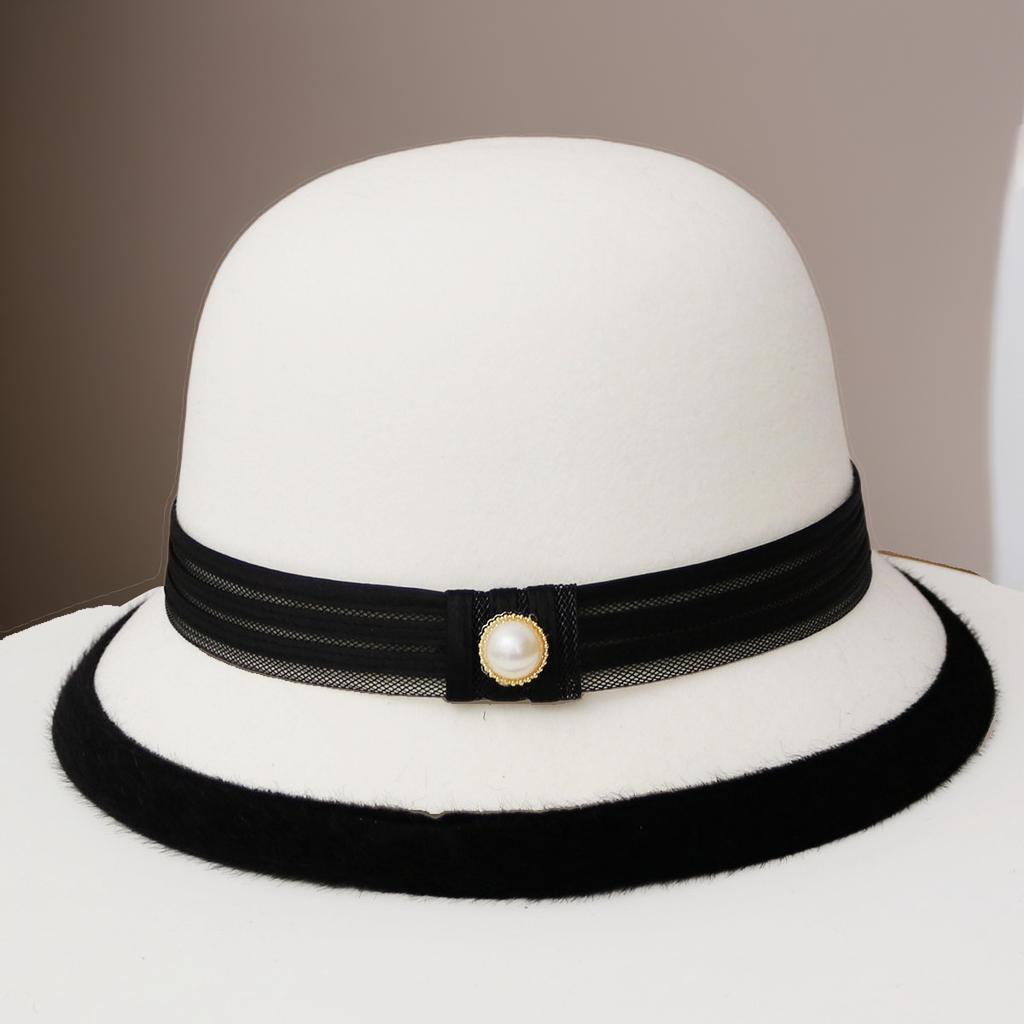 2025 New Hat Women's Autumn and Winter Wool British Style Bucket Hat Fashion Show Face Small Top Hat Versatile Basin Hat Tide