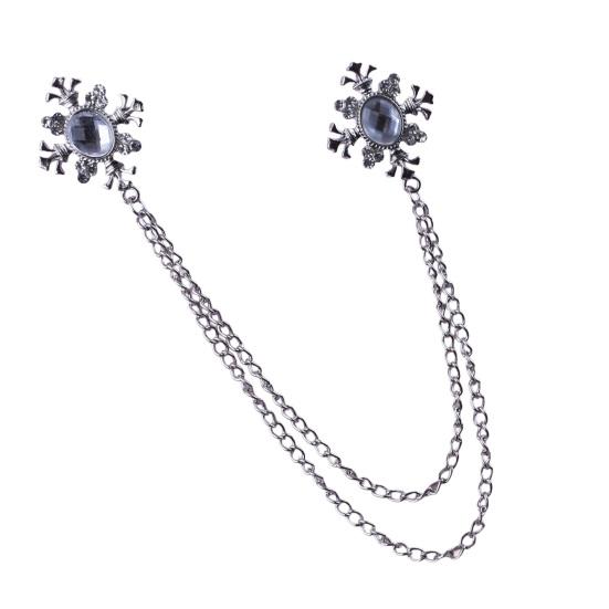 Suit Brooch for Men & Women Double Staggered Metal Hanging
