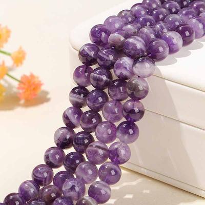 Natural Dream Amethyst Round Beads Beautiful Multicolor Beads Handmade Diy Bracelet Necklace Jewelry Handmade Beads Accessories