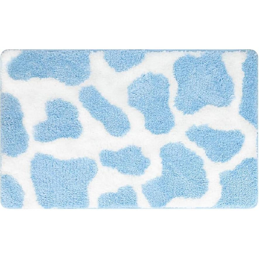 Leopard Print Bathrooom Rugs, 20"x32" Cute Animal Pattern Bath Mat, Soft Absorbent Thick Microfiber, Non-Slip Machine Washable, Funny Fluffy Bathmat