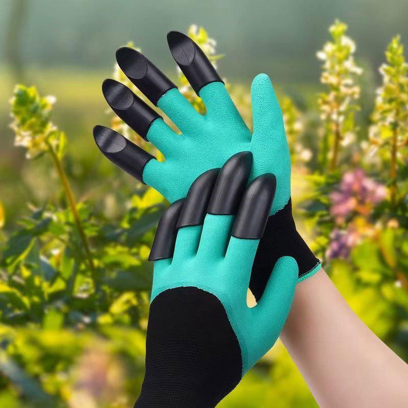 Waterproof Gardening Gloves with Claws Breathable Working Digging Planting Sting-Resistant Non-slip Protective Gear Latex Gloves