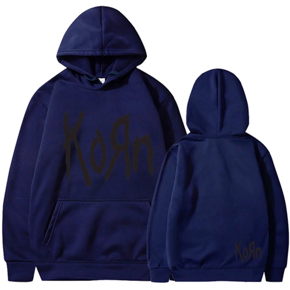 Korn Rock Band Letter Hoodie Men Women Hip Hop Harajuku Hoodies Leisure High Street Sweatshirt Autumn Winter Unisex Sweatshirts