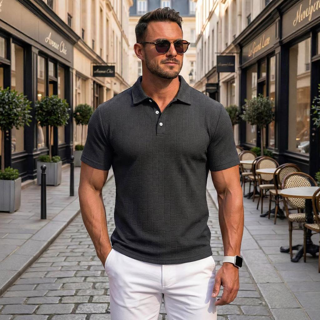 Men's Single Breasted Collared Shirt Men's Casual And Comfortable Short Sleeved Shirt