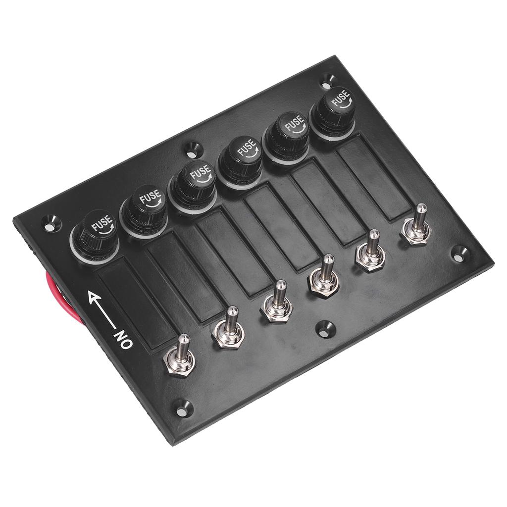 6 Toggle Push Switch Panel for Running Light Bilge Pump Windshield Wiper Bilge Blower DC 12V/24V