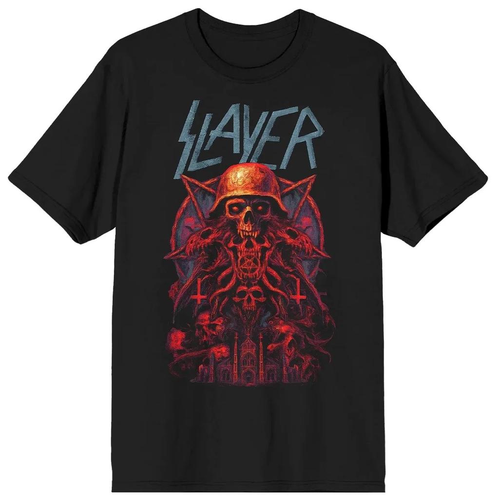 Slayer Classic Thrash Metal Logo T-Shirt Legendary Rock Band Red Unisex Oversized Casual T-shirt
