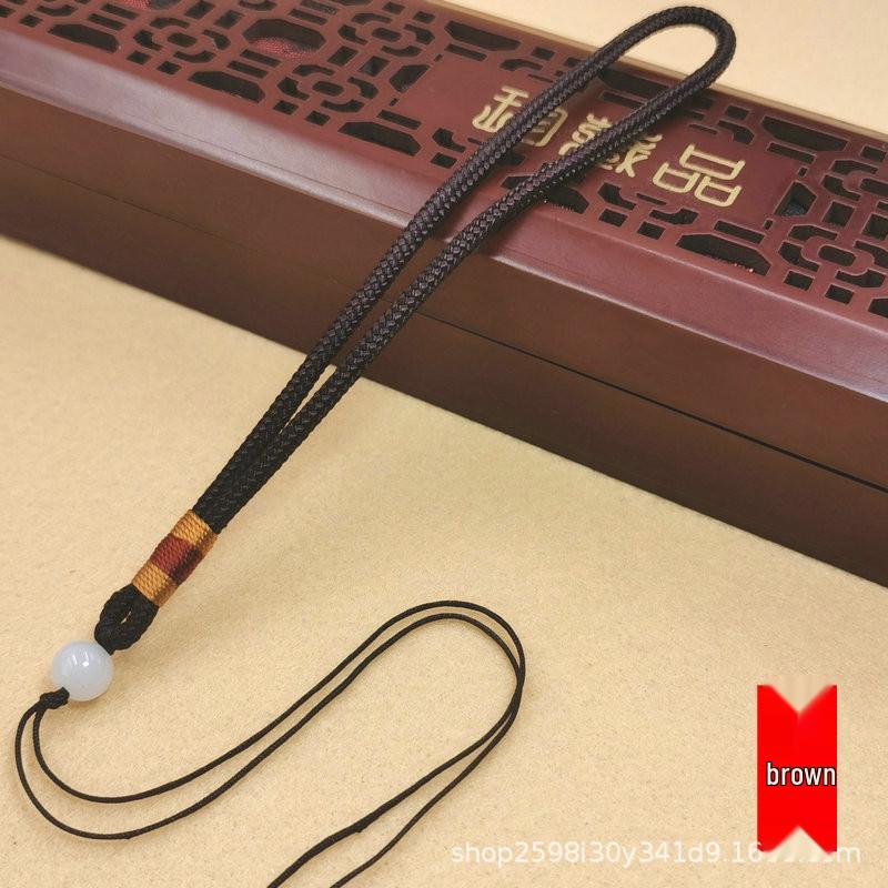 Hand-Woven Colorful Thread Pendant Rope with Jade Bead