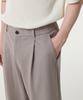 Musinsa Standard Ponte One-Pleat Wide Cozy Slacks [Grayish Beige]