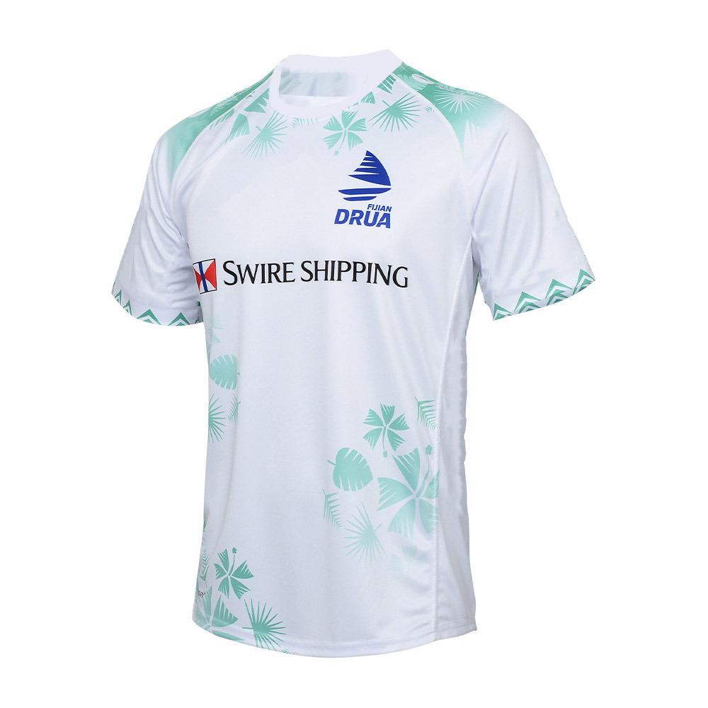2025 Men's Fiji Drua Rugby Singles Jersey T-Shirt Adult Training Uniform Short-Sleeved Men's O-Neck Quick Drying Sports T-Shirt
