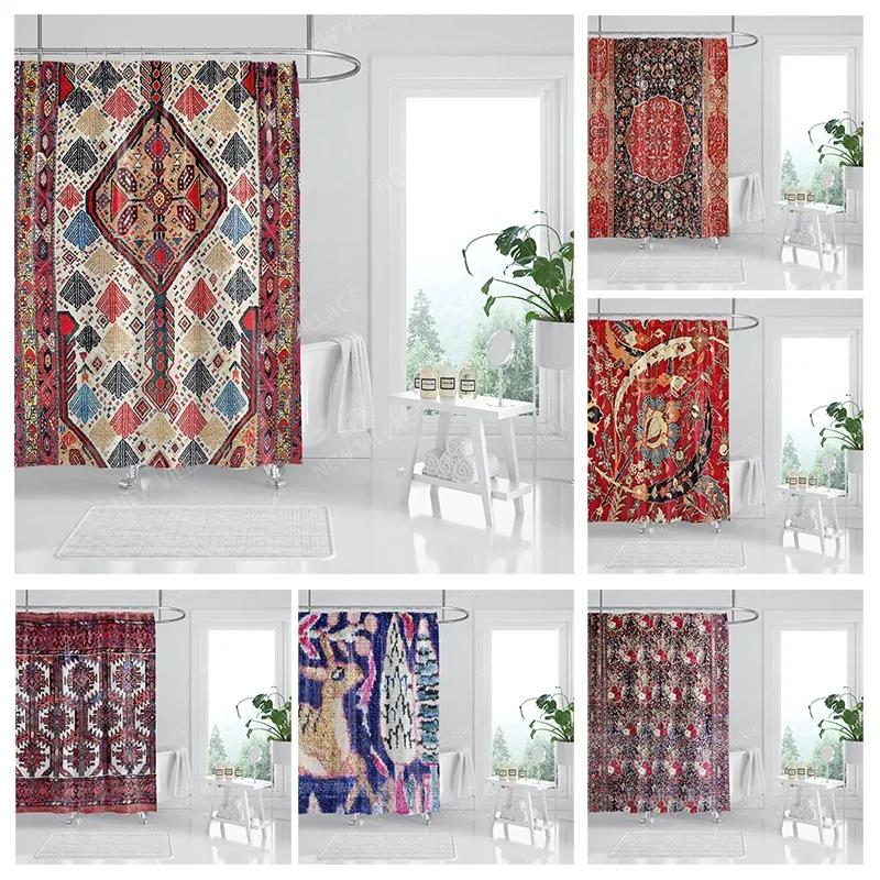 Textile Article Light Waterproof Fabric Shower Curtains Bathroom Curtain Accessories Bath Curtain For Shower 180X200cm 240*200 Boho Decoration Vintage