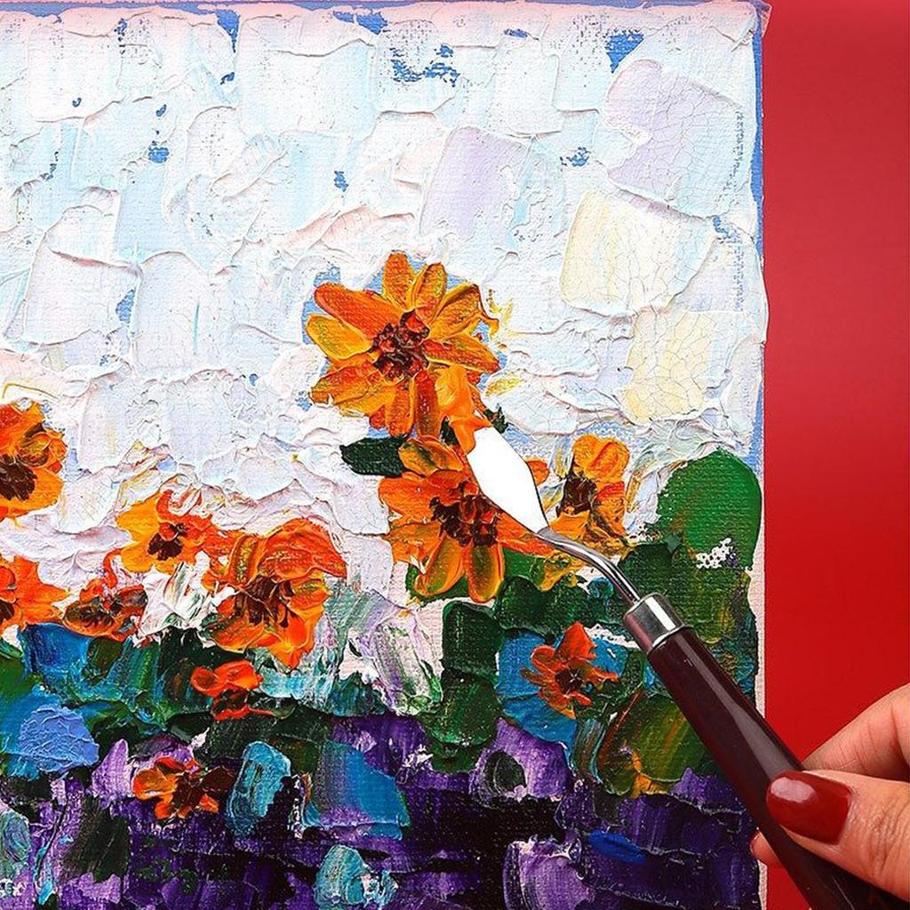 9Pcs Palette Knife Set Stainless Steel Spatula Painting Knives ergonomic Handle Painting Pallet Knife Set for Oil Painting