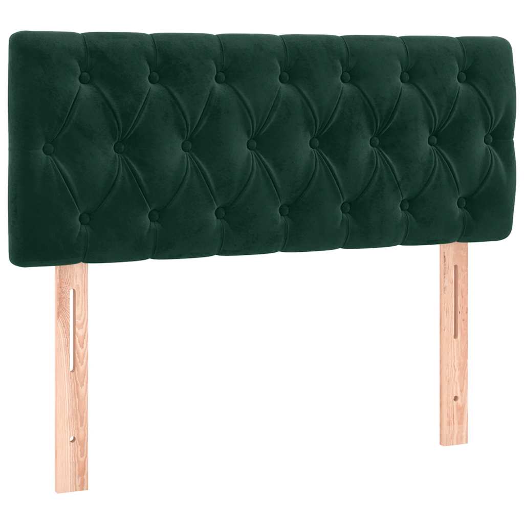 Box Spring Bed with Mattress Dark Green 120 x 190 cm Velvet